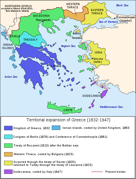 Map expansion 1832 to 1947
